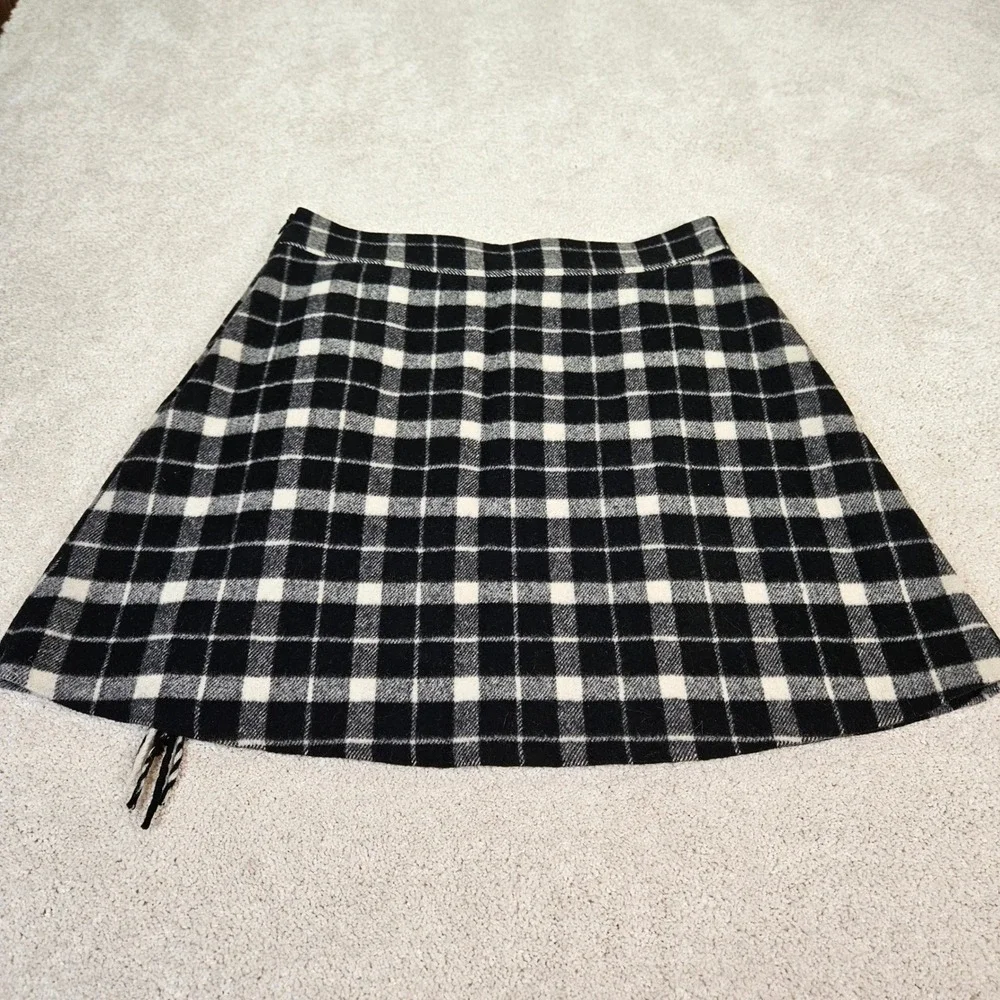 Kate Spade Skirt the Rules Buffalo Plaid Fringe A-Line Mini Skirt Womens Size 12